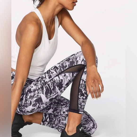 Lululemon Train Times 7/8 Pant (25" ) Interlaced Starlight Black / Black Size 6 - Picture 4 of 12